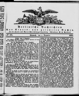 Berlinische Nachrichten von Staats- und gelehrten Sachen vom 05.12.1832