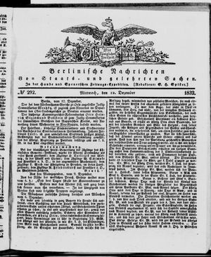 Berlinische Nachrichten von Staats- und gelehrten Sachen vom 12.12.1832