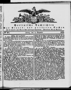 Berlinische Nachrichten von Staats- und gelehrten Sachen vom 14.12.1832