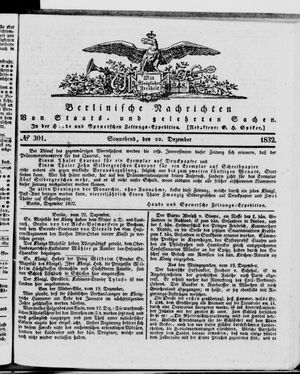 Berlinische Nachrichten von Staats- und gelehrten Sachen vom 22.12.1832