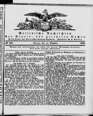 Berlinische Nachrichten von Staats- und gelehrten Sachen vom 24.12.1832