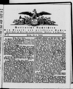 Berlinische Nachrichten von Staats- und gelehrten Sachen vom 04.01.1833