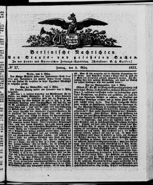 Berlinische Nachrichten von Staats- und gelehrten Sachen vom 08.03.1833