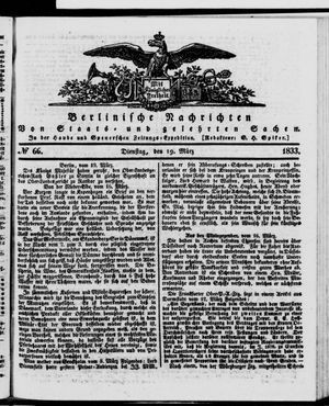 Berlinische Nachrichten von Staats- und gelehrten Sachen vom 19.03.1833