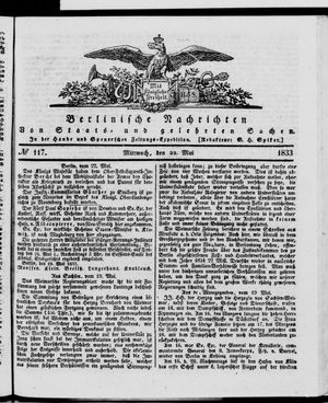 Berlinische Nachrichten von Staats- und gelehrten Sachen vom 22.05.1833