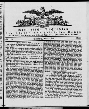 Berlinische Nachrichten von Staats- und gelehrten Sachen vom 23.05.1833