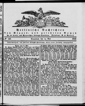 Berlinische Nachrichten von Staats- und gelehrten Sachen vom 25.05.1833