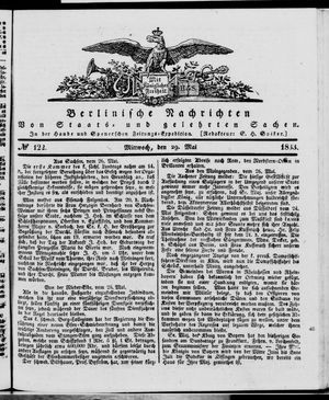 Berlinische Nachrichten von Staats- und gelehrten Sachen vom 29.05.1833