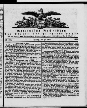 Berlinische Nachrichten von Staats- und gelehrten Sachen vom 31.05.1833