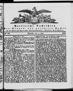 Berlinische Nachrichten von Staats- und gelehrten Sachen vom 05.06.1833