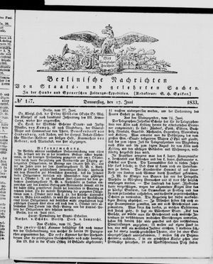 Berlinische Nachrichten von Staats- und gelehrten Sachen vom 27.06.1833