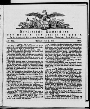 Berlinische Nachrichten von Staats- und gelehrten Sachen vom 03.07.1833