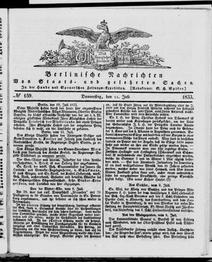 Berlinische Nachrichten von Staats- und gelehrten Sachen vom 11.07.1833