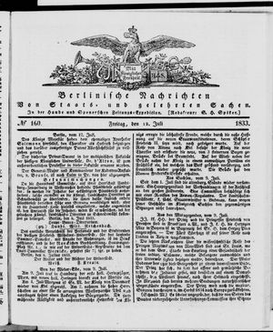 Berlinische Nachrichten von Staats- und gelehrten Sachen vom 12.07.1833