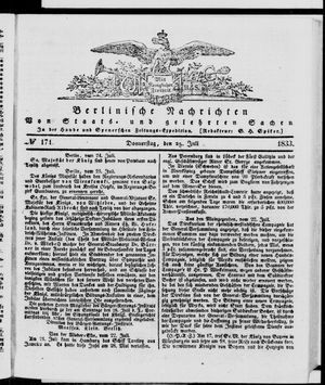 Berlinische Nachrichten von Staats- und gelehrten Sachen vom 25.07.1833