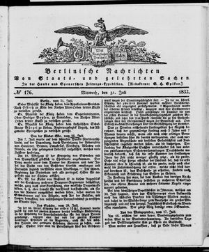 Berlinische Nachrichten von Staats- und gelehrten Sachen vom 31.07.1833