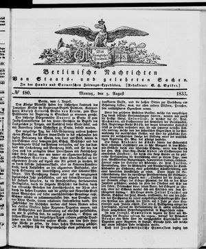 Berlinische Nachrichten von Staats- und gelehrten Sachen vom 05.08.1833