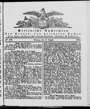 Berlinische Nachrichten von Staats- und gelehrten Sachen vom 26.08.1833