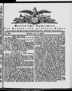 Berlinische Nachrichten von Staats- und gelehrten Sachen vom 28.08.1833