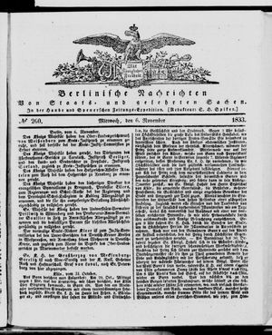 Berlinische Nachrichten von Staats- und gelehrten Sachen vom 06.11.1833