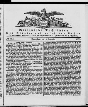 Berlinische Nachrichten von Staats- und gelehrten Sachen vom 07.11.1833