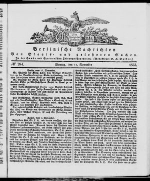 Berlinische Nachrichten von Staats- und gelehrten Sachen vom 11.11.1833