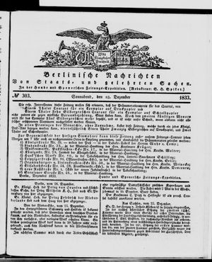Berlinische Nachrichten von Staats- und gelehrten Sachen vom 28.12.1833
