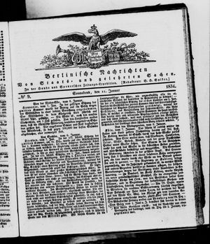 Berlinische Nachrichten von Staats- und gelehrten Sachen vom 11.01.1834