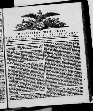 Berlinische Nachrichten von Staats- und gelehrten Sachen on Feb 5, 1834