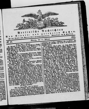 Berlinische Nachrichten von Staats- und gelehrten Sachen vom 17.02.1834