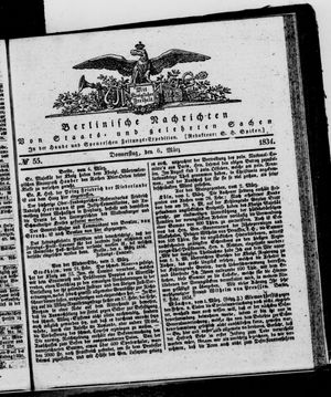 Berlinische Nachrichten von Staats- und gelehrten Sachen vom 06.03.1834