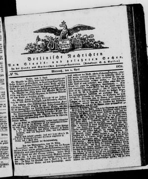 Berlinische Nachrichten von Staats- und gelehrten Sachen vom 02.04.1834