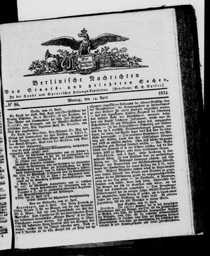 Berlinische Nachrichten von Staats- und gelehrten Sachen vom 14.04.1834