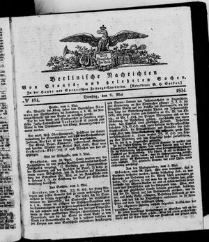 Berlinische Nachrichten von Staats- und gelehrten Sachen vom 06.05.1834