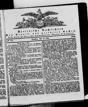Berlinische Nachrichten von Staats- und gelehrten Sachen vom 20.05.1834
