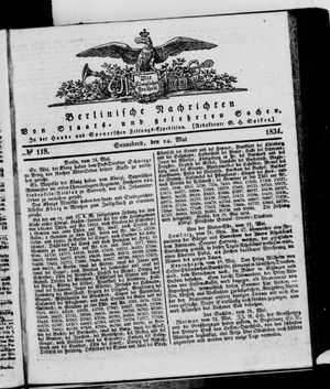 Berlinische Nachrichten von Staats- und gelehrten Sachen vom 24.05.1834
