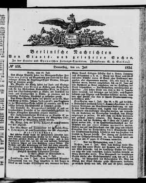 Berlinische Nachrichten von Staats- und gelehrten Sachen on Jul 10, 1834