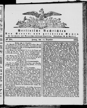 Berlinische Nachrichten von Staats- und gelehrten Sachen vom 12.12.1834