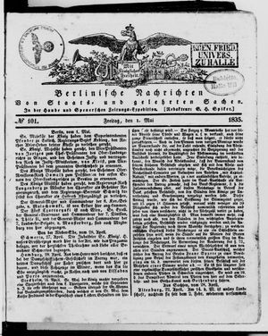 Berlinische Nachrichten von Staats- und gelehrten Sachen vom 01.05.1835