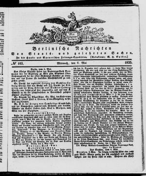 Berlinische Nachrichten von Staats- und gelehrten Sachen vom 06.05.1835