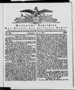 Berlinische Nachrichten von Staats- und gelehrten Sachen vom 09.05.1835