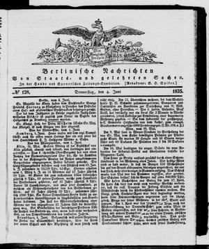 Berlinische Nachrichten von Staats- und gelehrten Sachen vom 04.06.1835