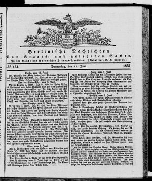 Berlinische Nachrichten von Staats- und gelehrten Sachen vom 11.06.1835