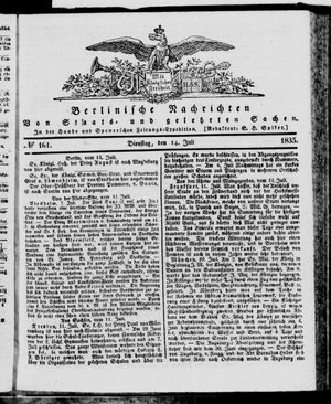 Berlinische Nachrichten von Staats- und gelehrten Sachen vom 14.07.1835