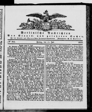 Berlinische Nachrichten von Staats- und gelehrten Sachen vom 17.07.1835