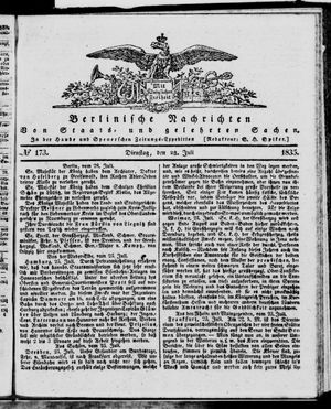 Berlinische Nachrichten von Staats- und gelehrten Sachen vom 28.07.1835