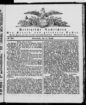 Berlinische Nachrichten von Staats- und gelehrten Sachen on Aug 29, 1835