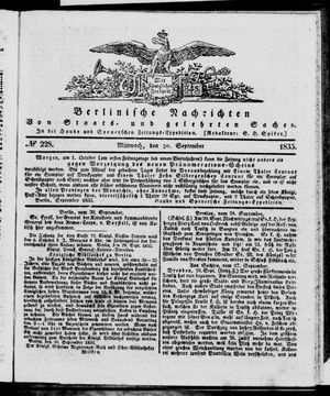 Berlinische Nachrichten von Staats- und gelehrten Sachen vom 30.09.1835