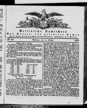 Berlinische Nachrichten von Staats- und gelehrten Sachen vom 21.10.1835