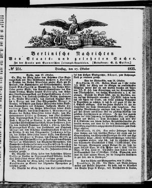 Berlinische Nachrichten von Staats- und gelehrten Sachen vom 27.10.1835